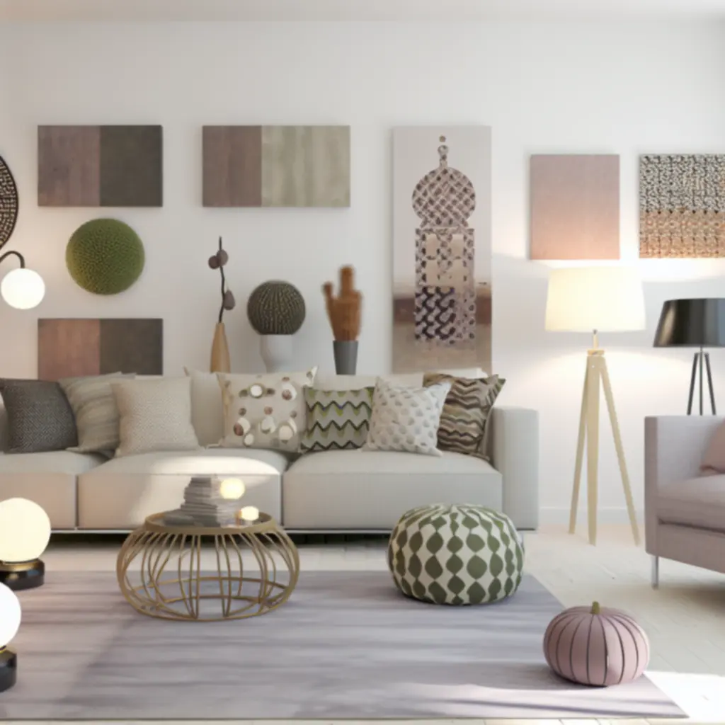 Przykładowa aranżacja wnętrza z wykorzystaniem dekoracji Interyvaxo