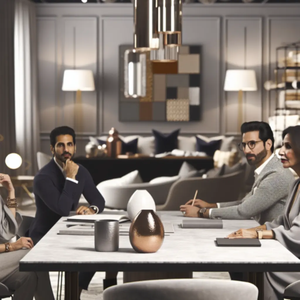 Zespół Interyvaxo pracujący nad selekcją dekoracji do wnętrz