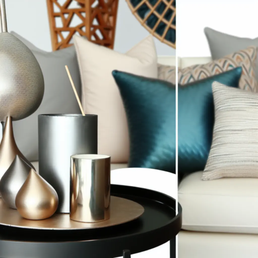 Elegancka kompozycja dekoracyjna w nowoczesnym wnętrzu