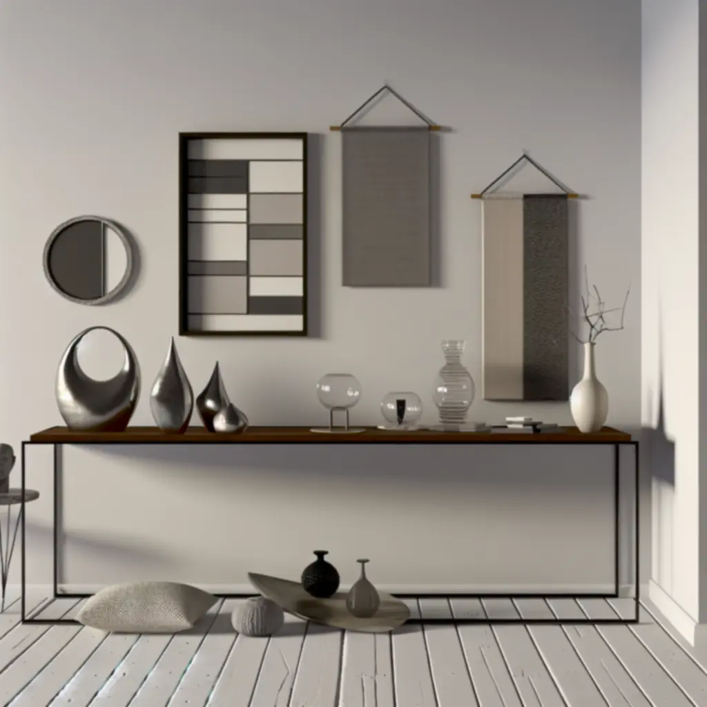 Nowoczesna aranżacja wnętrza z wyeksponowaną kolekcją dekoracji